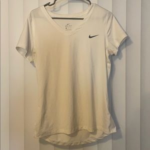 White Nike dri-for tee